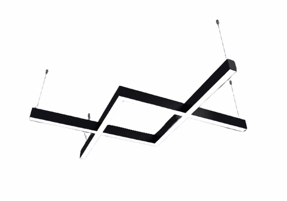 Balık Linear Aydınlatma Modern Led Avize Lineer Armatür 120x120CM - 4000K (Natural Işık) - Askılı - Beyaz