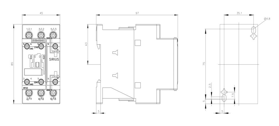 Siemens 25A 11kW 1NO+1NC Sirius Kontaktör 3RT2026-1AP00