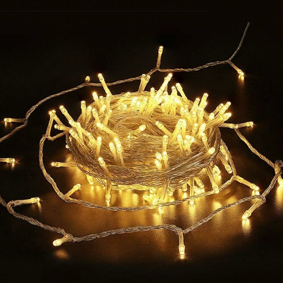 Animasyonlu Yılbaşı Ağacı Süsü 10 Metre 100 Ledli Fiş Tipi Şeffaf Kablo SNC-201-1 KIRMIZI