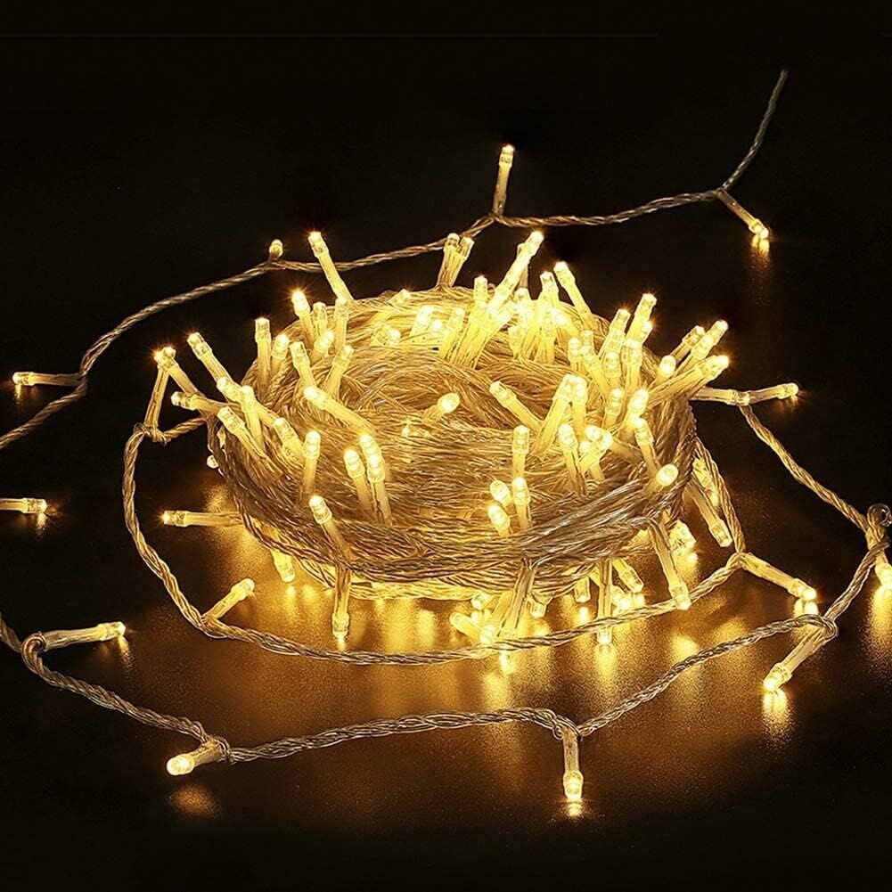 Animasyonlu Yılbaşı Ağacı Süsü 10 Metre 100 Ledli Fiş Tipi Şeffaf Kablo SNC-201-1 KIRMIZI
