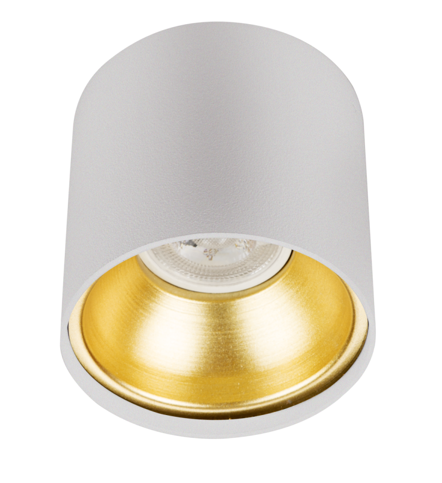 Sıva Üstü Silindir Led Spot Armatür 10x10 Cm Beyaz - Altın