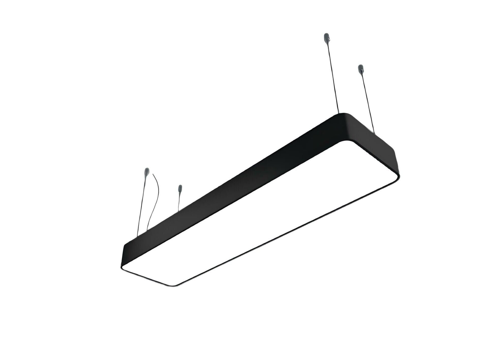 Oval Dikdörtgen Davul Linear Aydınlatma Modern Led Avize Lineer Armatür 30x120CM - 3000K (Gün Işığı) - Siyah - Askılı