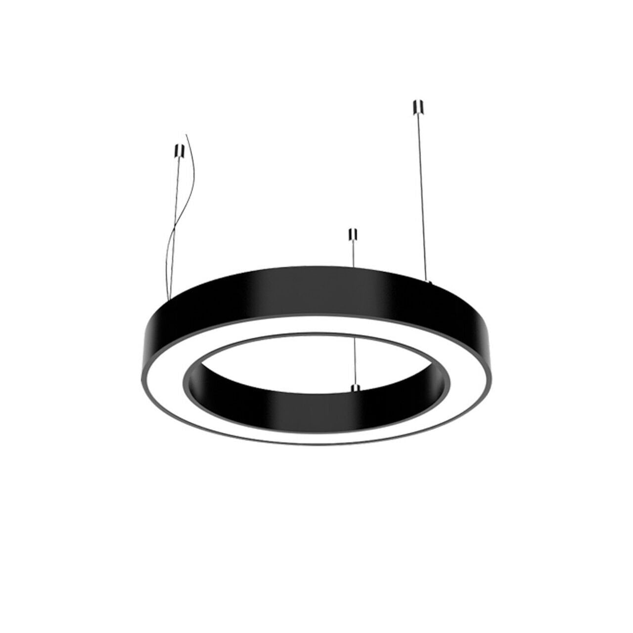 Yuvarlak Simit Linear Aydınlatma Modern Led Avize Lineer Armatür 8x6 Cm Kasa 60CM - 2700K (Sarı Işık) - Antrasit - Askılı