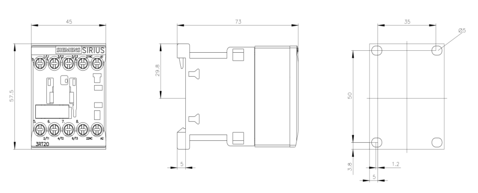 Siemens 7A 3kW 1NO Sirius Kontaktör 3RT2015-1AP01