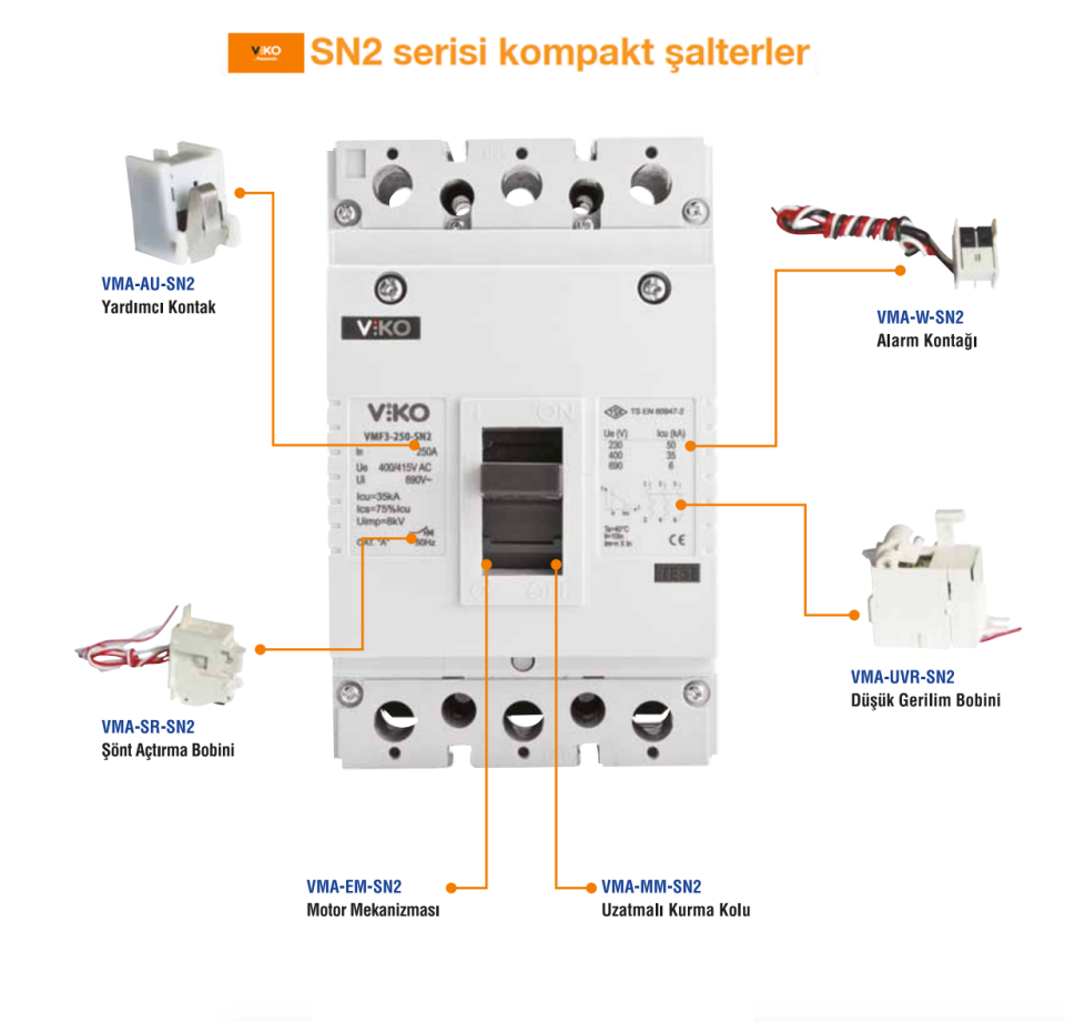 Viko 3x100 25kA 3 Kutuplu Kompakt Şalter VMF1-100-SN2