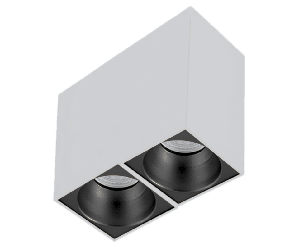 Sıva Üstü Kare Led Spot Armatür 10x20x14 Cm Beyaz - Siyah 3200K (Gün Işığı)
