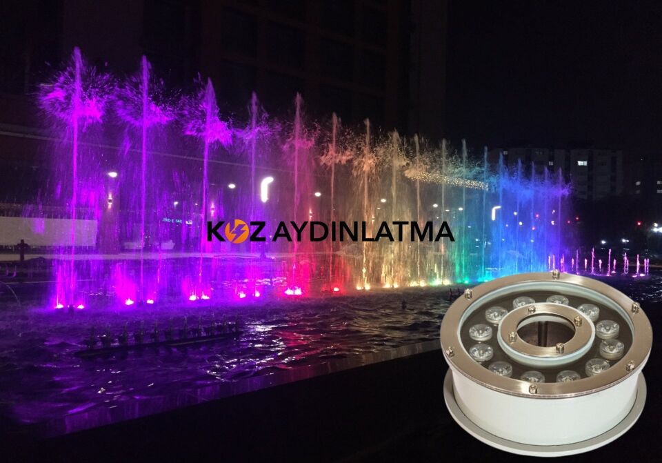 Fıskiye Uyumlu Led Havuz Bahçe Aydınlatma Armatürü 12W
