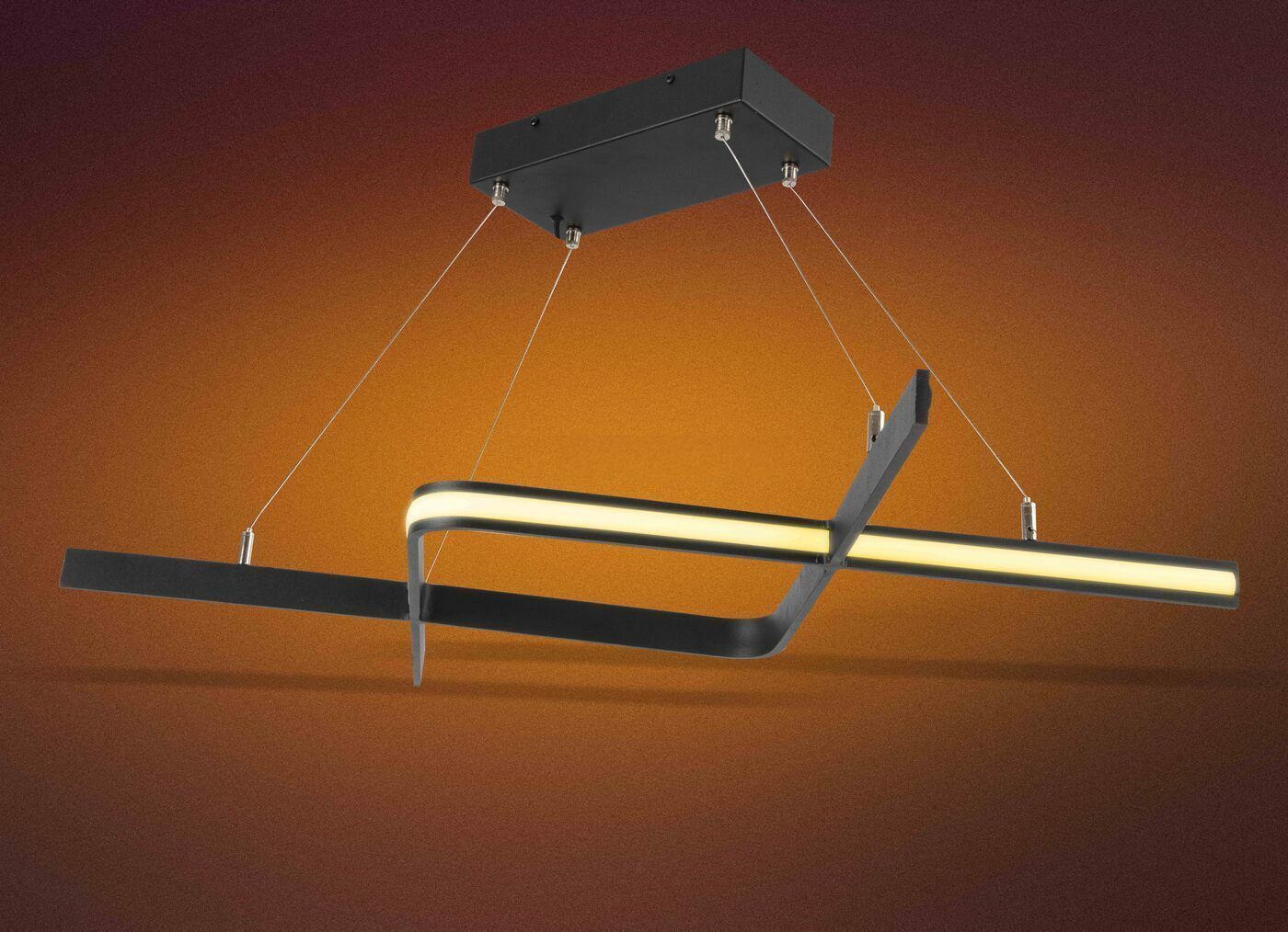 Double Boomerang Modern Led Avize Sarkıt Linear Aydınlatma Sarkıt Lineer Avize