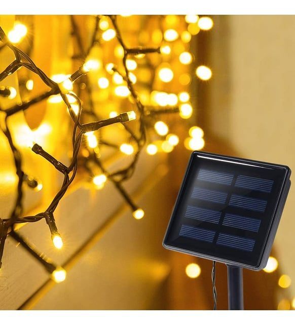 Solar Animasyonlu Işıklı Yılbaşı Ağacı Süsü 10 Metre 100 Ledli Solar Ağaç Süsü SNC-314