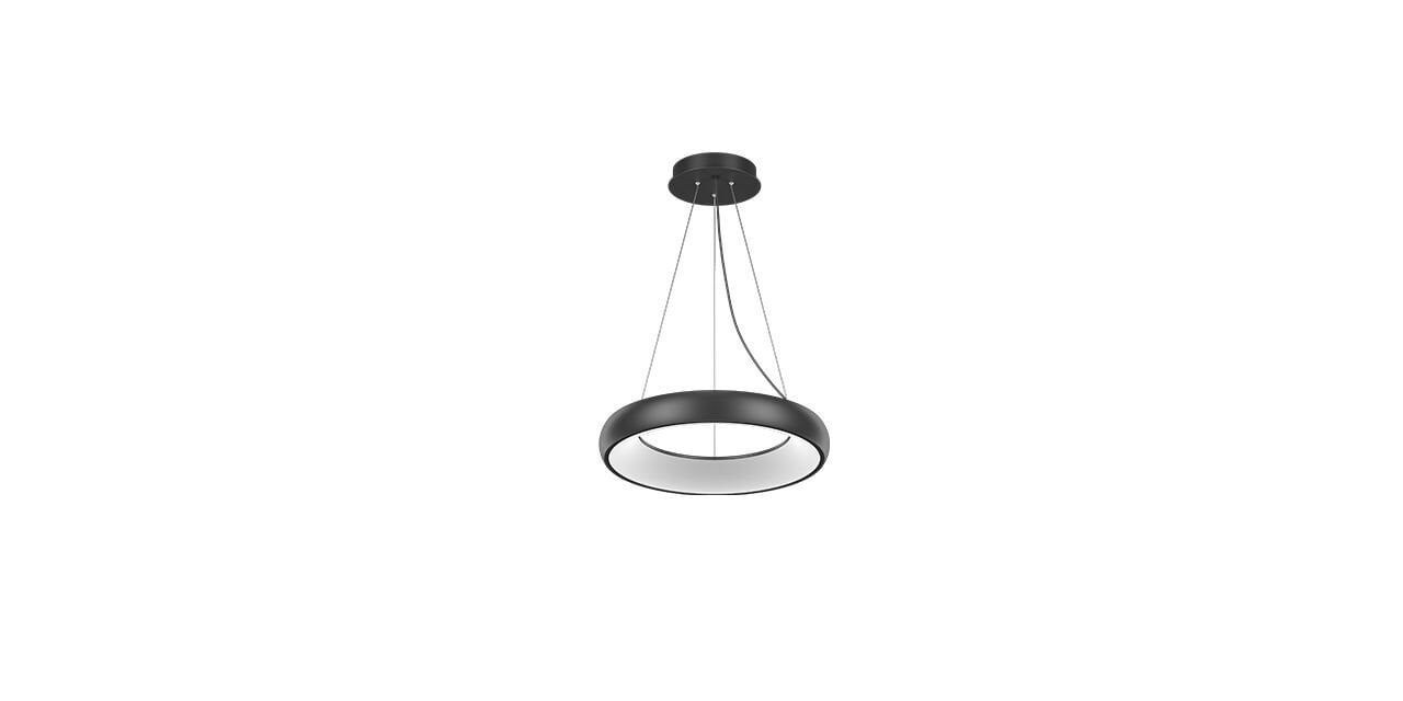Goya 41 Watt Samsung Ledli Dekoratif Sarkıt Simit Linear Aydınlatma 45CM GY 8121-45 6500K (Beyaz Işık) - Siyah - Dimli