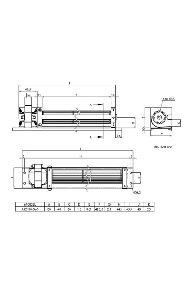 Aircol AKS 30-360 DC Monofaze 30mm Tanjansiyel Radyal Fan 1,8W 75m3/h
