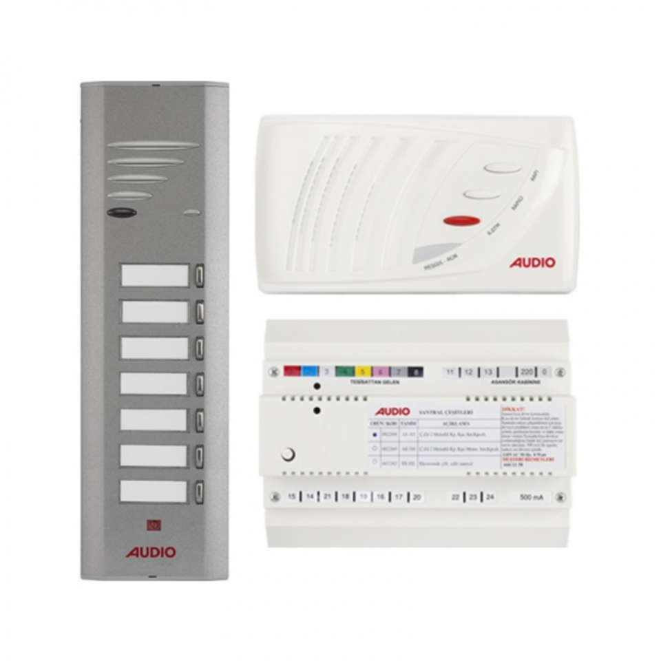 Audio SA301 Konsept Serisi 7 Daire Kapıcılı Sesli Diafon Paket