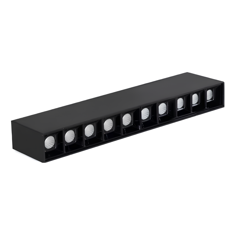 Tam Mercekli Led Linear Aydınlatma 28Cm Samsung Led Sıva Üstü Lineer Armatür 3x6 Cm Kasa 6500K (Beyaz Işık) - Beyaz - Askılı