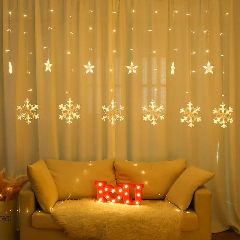 Animasyonlu Kartanesi Led Yılbaşı Perde Süsü 60-90 Cm 3 Metre Kartanesi Ledli Yılbaşı Süsü SNC-611