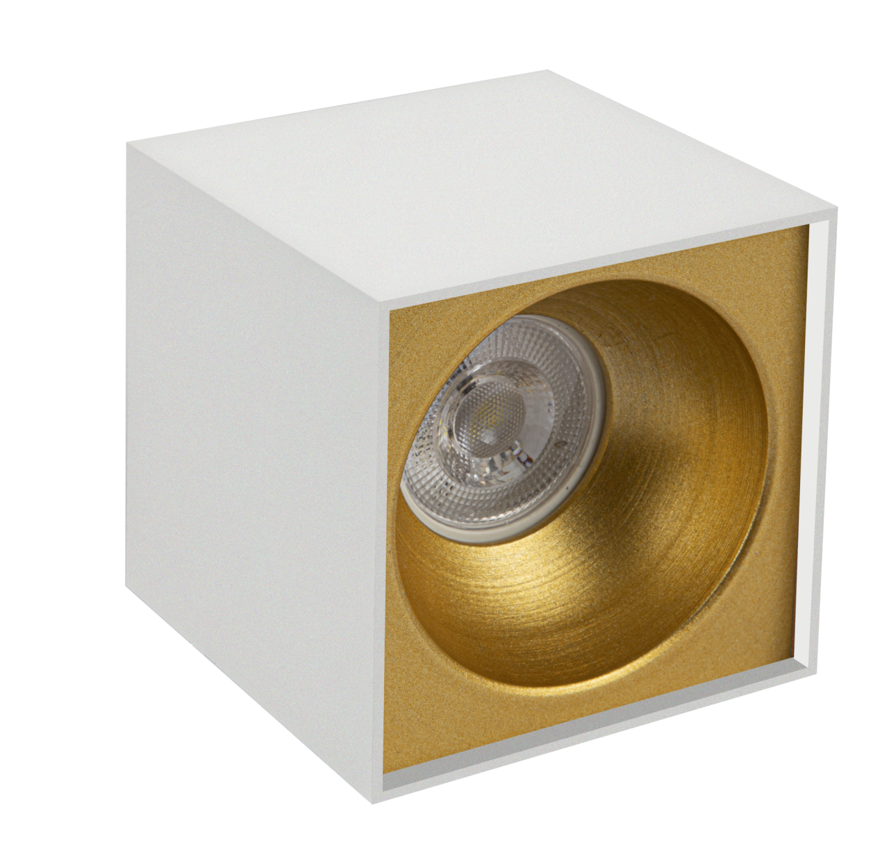 Sıva Üstü Kare Led Spot Armatür 10x10 Cm Beyaz - Altın 4000K (Natural Işık)