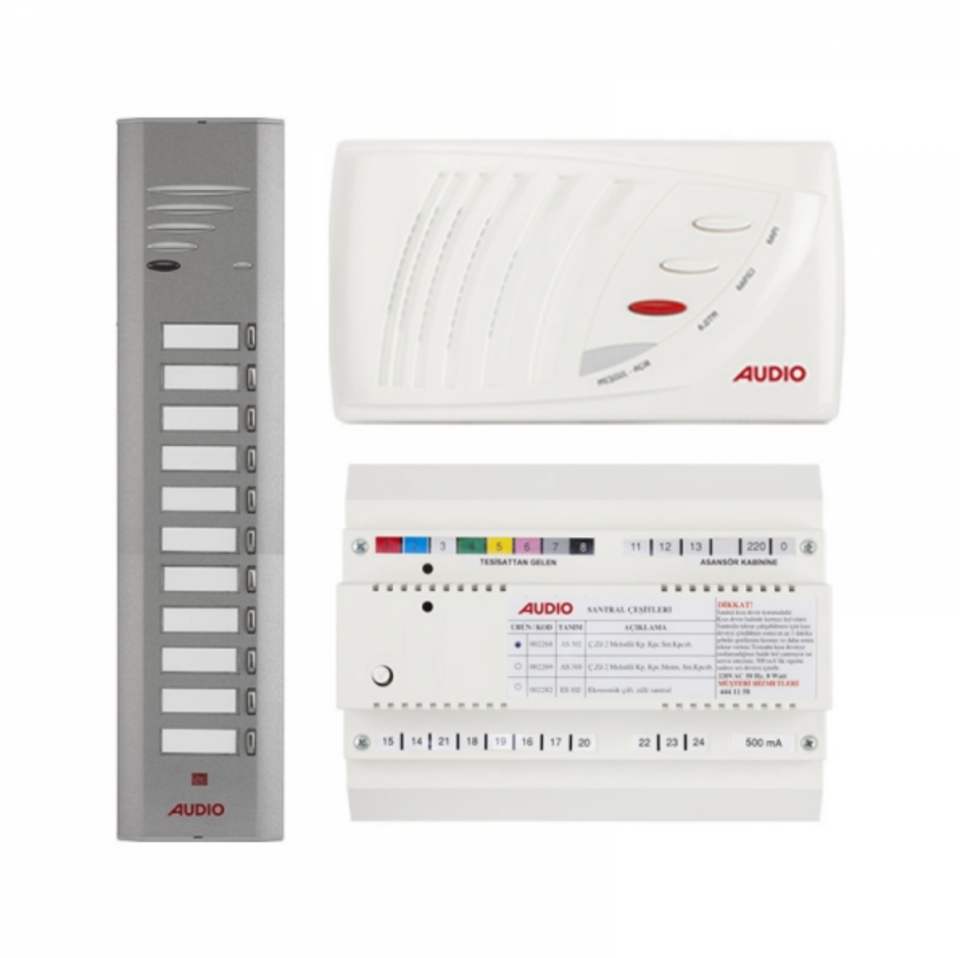 Audio SA301 Konsept Serisi 11 Daire Kapıcılı Sesli Diafon Paket