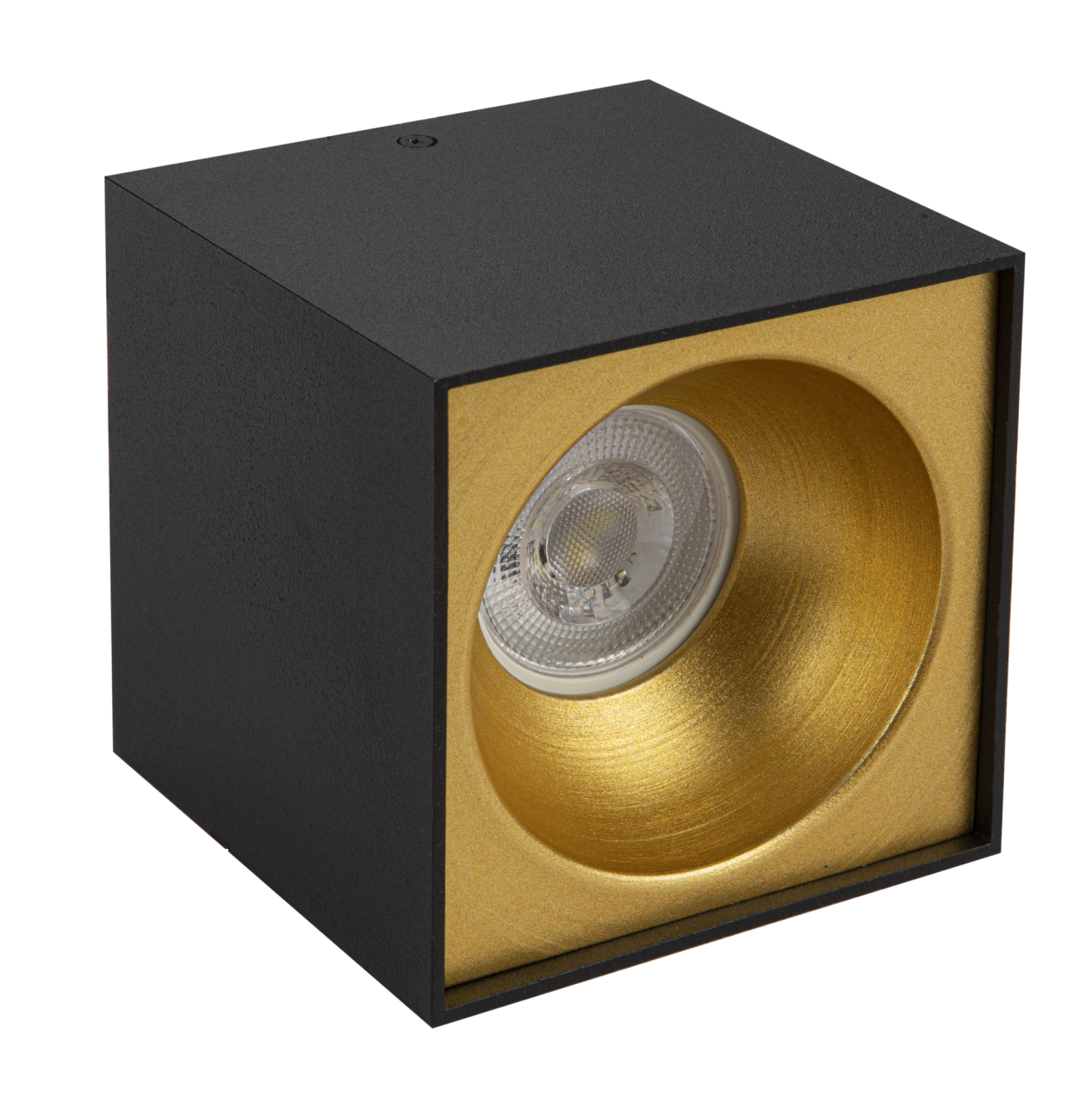 Sıva Üstü Kare Led Spot Armatür 10x10 Cm Siyah - Altın (6400K) Beyaz Işık
