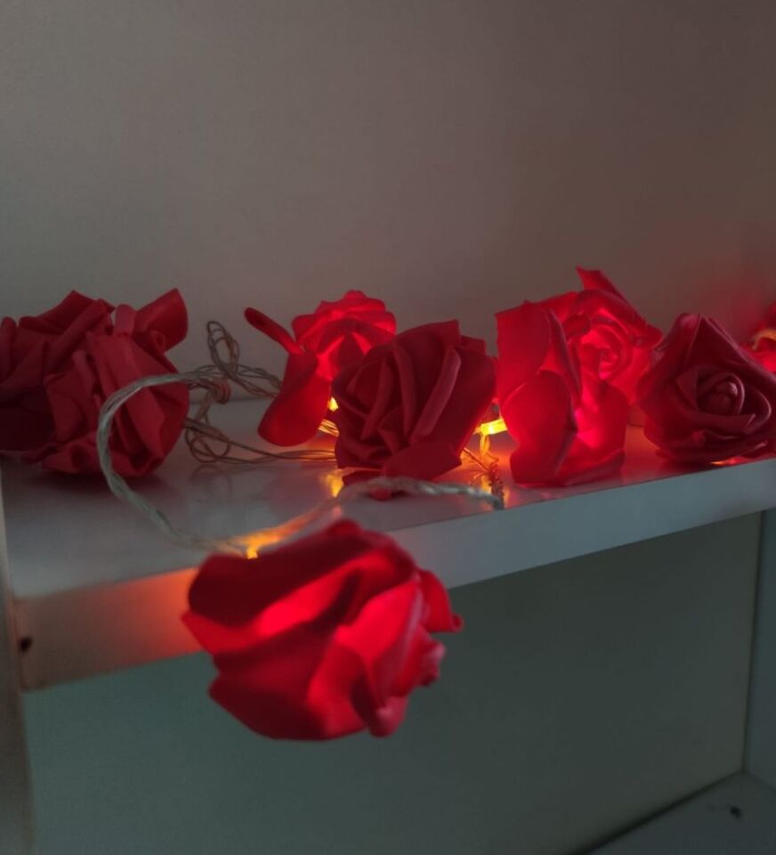 Animasyonlu Yılbaşı Ağacı Süsü 5 Metre 20 Gül Ledli Yılbaşı Süsleme Fiş Tipi SNC-210-1