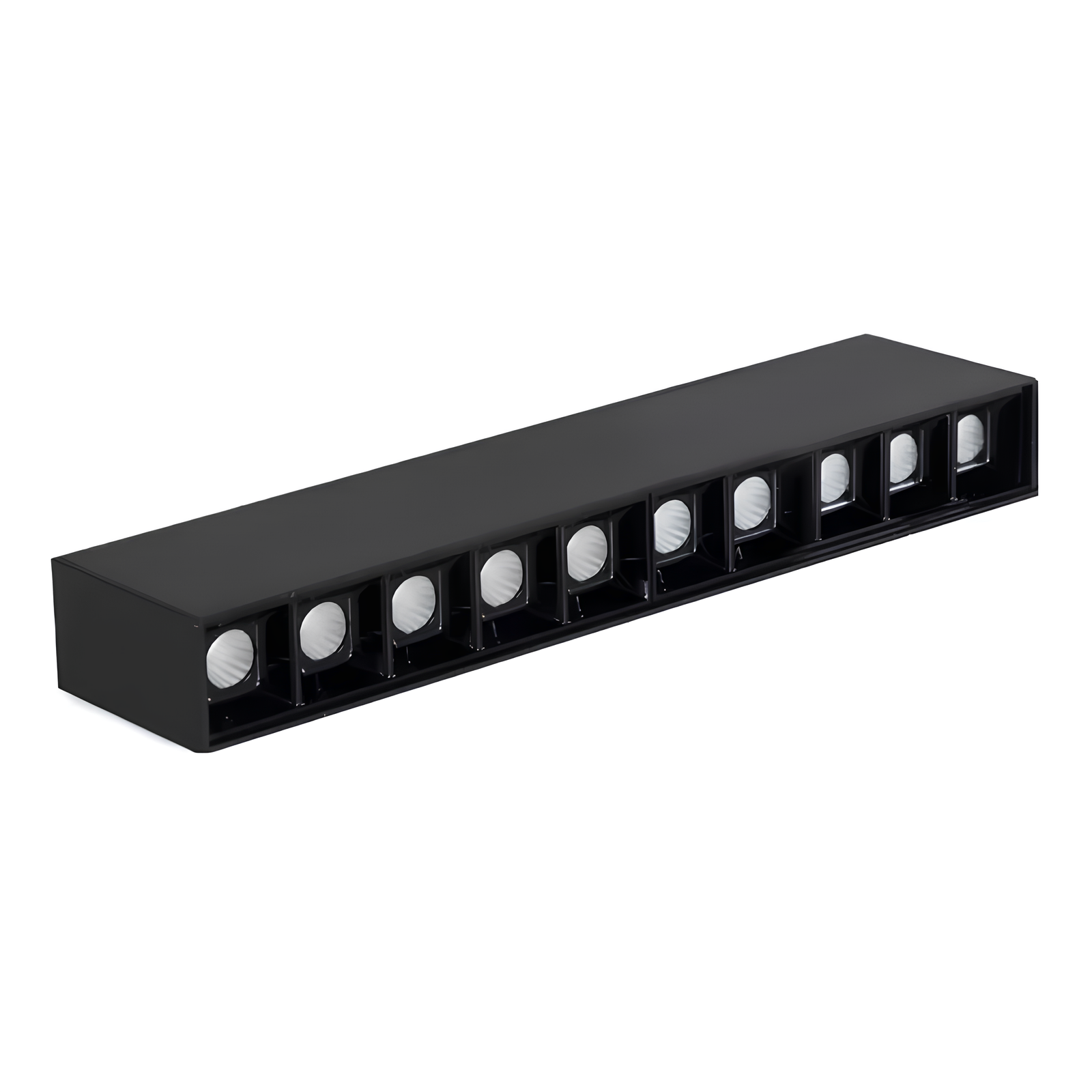 Tam Mercekli Led Linear Aydınlatma 28Cm Samsung Led Sıva Üstü Lineer Armatür 3x6 Cm Kasa 2700K (Sarı Işık) - Siyah - Askılı