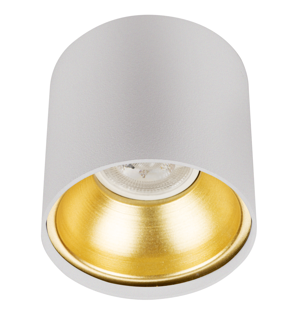 Sıva Üstü Silindir Led Spot Armatür 10x10 Cm Beyaz - Altın Ampulsuz