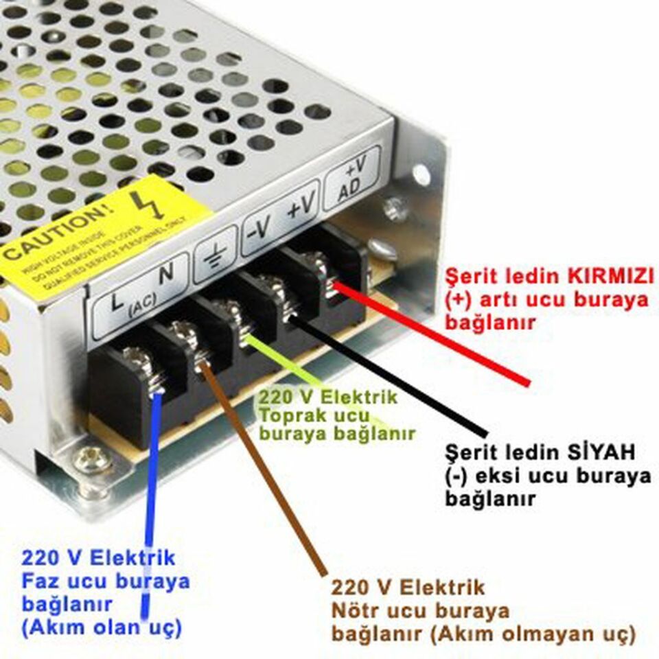 Noas 12 Volt 16,5 Amper Slim Şerit Led Trafosu YL20-0200