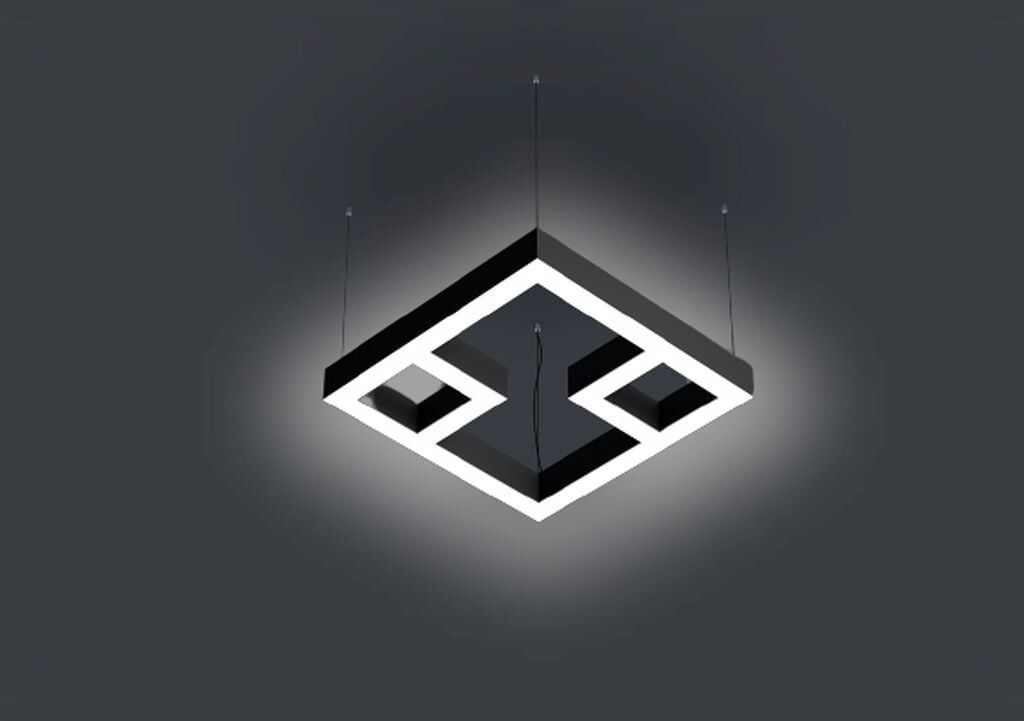 Karecikler Linear Aydınlatma Modern Led Avize Lineer Armatür 60x60CM - 2700K (Sarı Işık) - Askılı - Beyaz