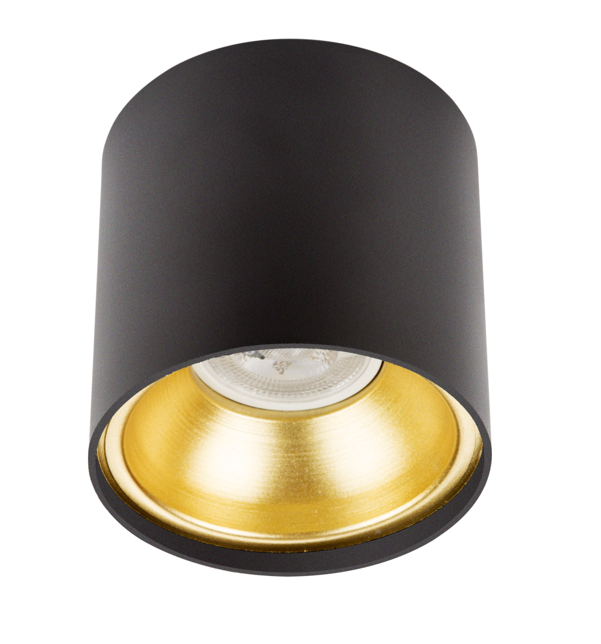 Sıva Üstü Silindir Led Spot Armatür 10x10 Cm Siyah - Altın (6400K) Beyaz Işık