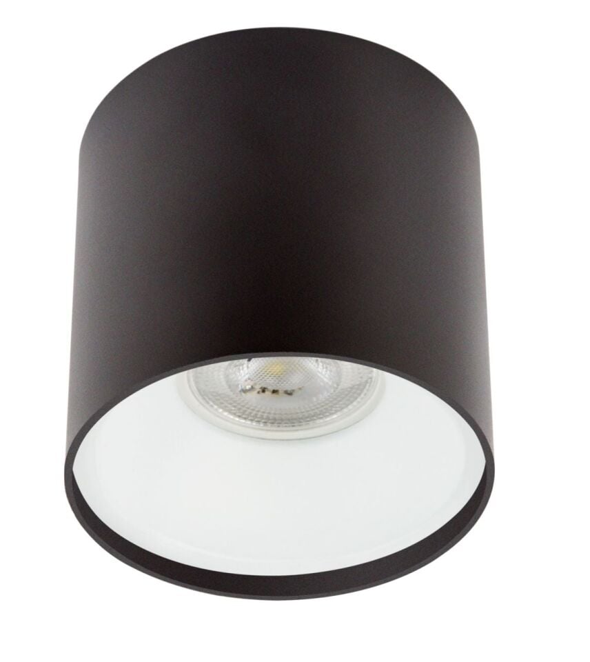 Sıva Üstü Silindir Led Spot Armatür 10x10 Cm Siyah - Beyaz (6400K) Beyaz Işık