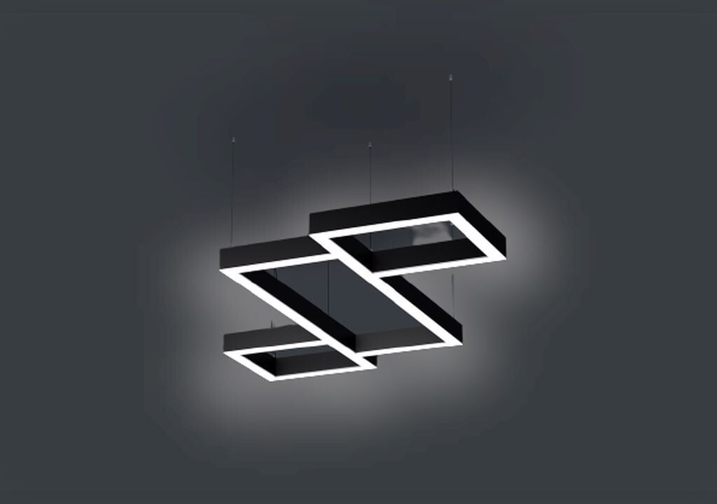 Karma Linear Aydınlatma Modern Led Avize Lineer Armatür 3000K (Gün Işığı) - Askılı - Siyah