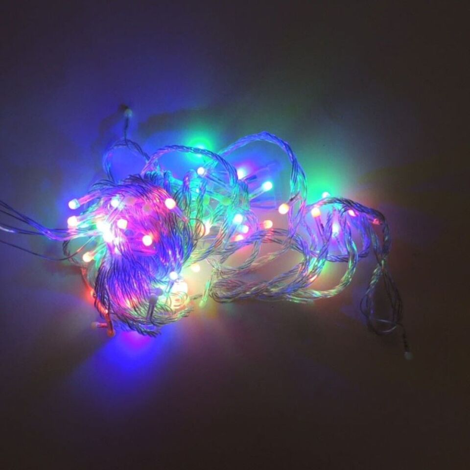 Animasyonlu Yılbaşı Ağacı Süsü 10 Metre 100 Led Yılbaşı Süsü Şeffaf Kablo Fiş Tipi SNC-220 MOR