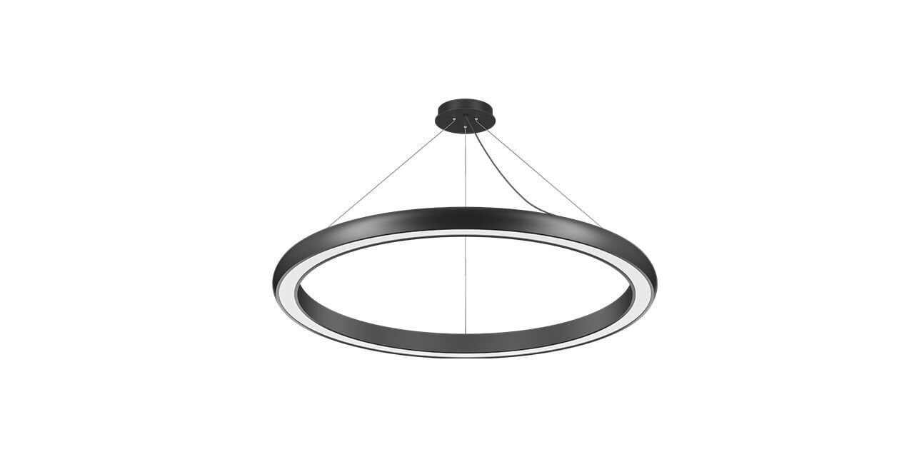 Goya 163 Watt Samsung Ledli Dekoratif Sarkıt Simit Linear Aydınlatma 120CM GY 8122-120 4000K (Natural Işık) - Siyah - Dimsiz
