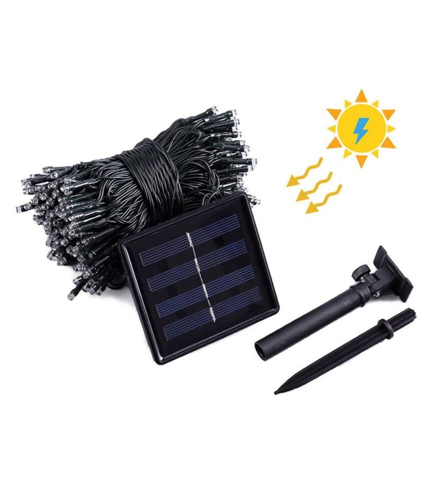 Solar Animasyonlu Işıklı Yılbaşı Ağacı Süsü 10 Metre 100 Ledli Solar Ağaç Süsü SNC-314 RGB (Çok Renkli)