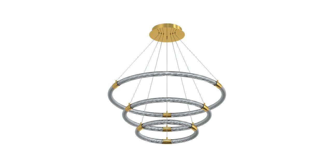 Goya 135 Watt Samsung Ledli Dekoratif Sarkıt Yuvarlak Gold Kasa Linear Aydınlatma 80CM GY 8214-406080