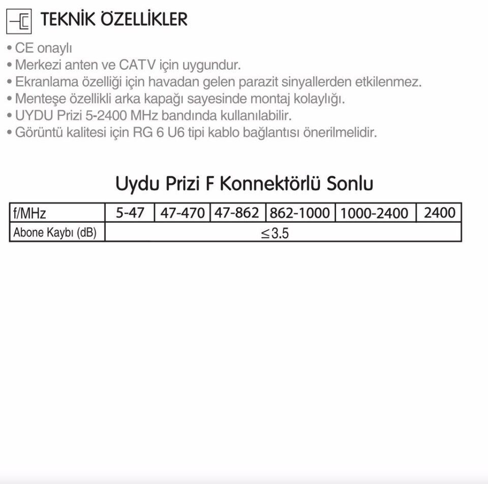 Viko Thea Blu Uydu Prizi F Konnektörlü Sonlu Mekanizma + Kapak Siyah
