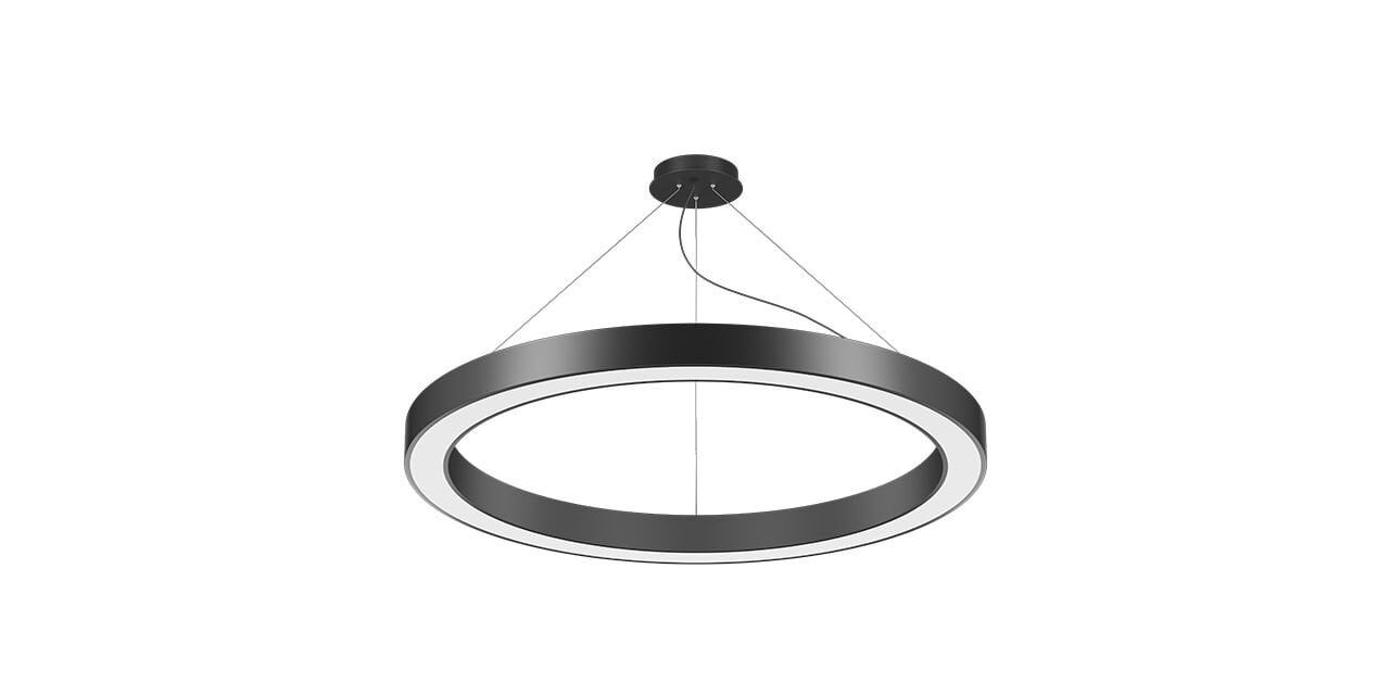 Goya 163 Watt Samsung Ledli Dekoratif Sarkıt Simit Linear Aydınlatma 120CM GY 8112-120 4000K (Natural Işık) - Siyah - Dimli