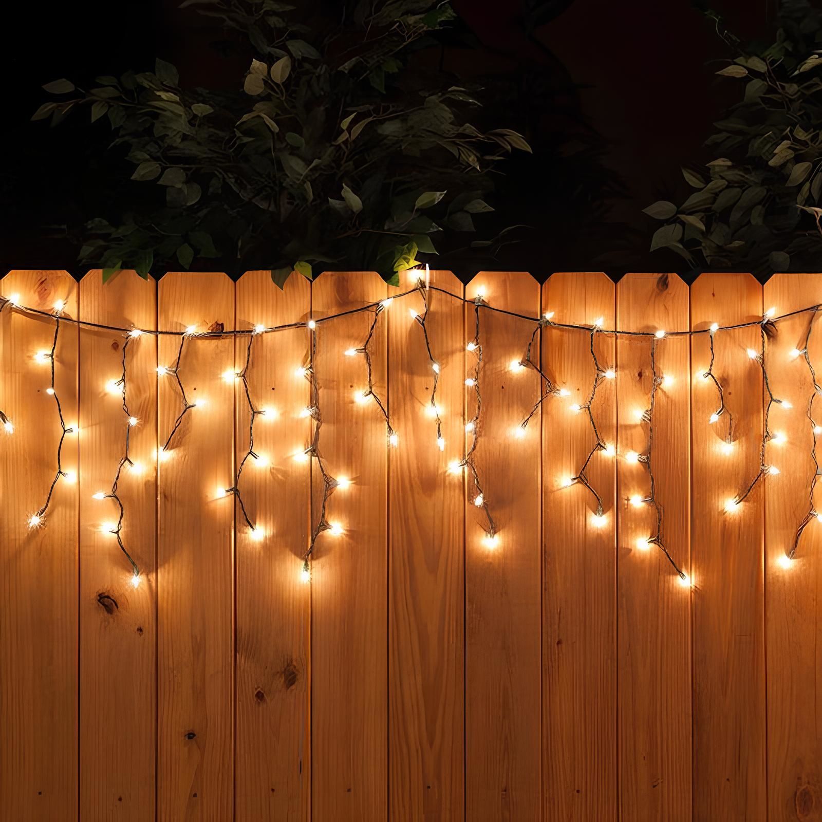 Saçak Bahçe Led Yılbaşı Süsü 2 Metre 144 Ledli Ağ Yılbaşı Ağacı Süsü Beyaz Kablo SNC-512 AMBER