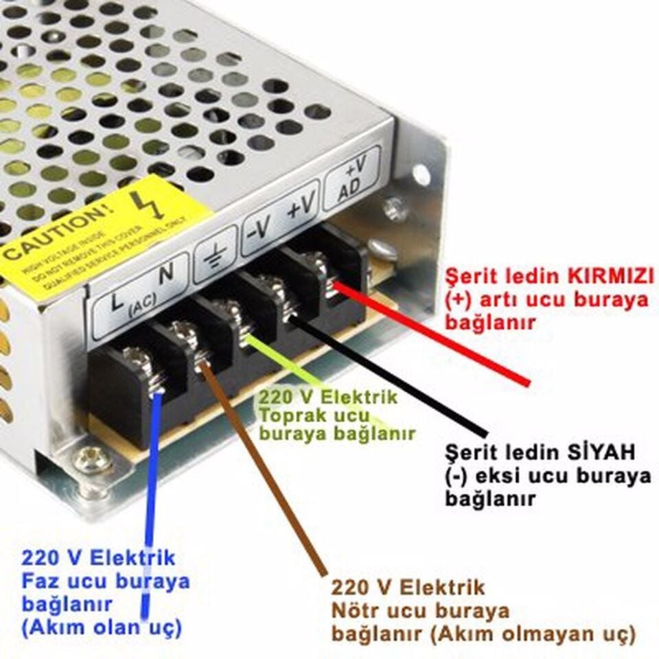 Noas 12 Volt 25 Amper Süper Slim Şerit Led Trafosu YL25-1300
