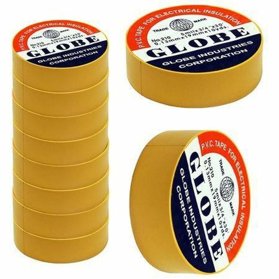 Globe Marka Mavi 0.13Mmx19Mmx10Yrd İzole Elektrik Bandı 10 Lu Paket