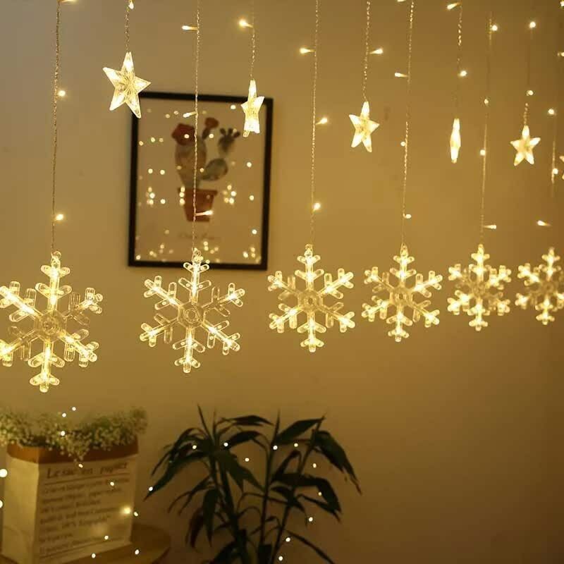 Animasyonlu Kartanesi Led Yılbaşı Perde Süsü 60-90 Cm 3 Metre Kartanesi Ledli Yılbaşı Süsü SNC-611 6400K (Beyaz Işık)