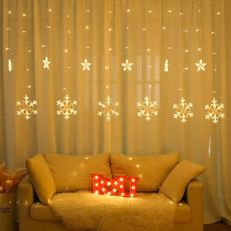 Animasyonlu Kartanesi Led Yılbaşı Perde Süsü 60-90 Cm 3 Metre Kartanesi Ledli Yılbaşı Süsü SNC-611 3200K (Gün Işığı)