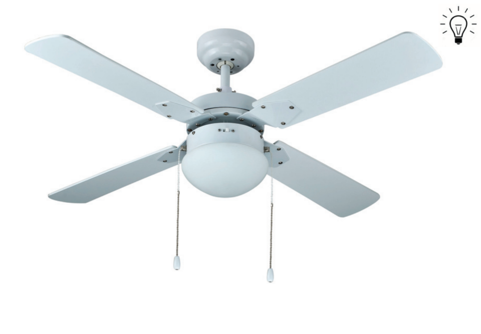 Kaşkar Taflan L42015 50W Işıklı Metal Gövde Ahşap 4 Kanatlı Tavan Tipi Vantilatörü