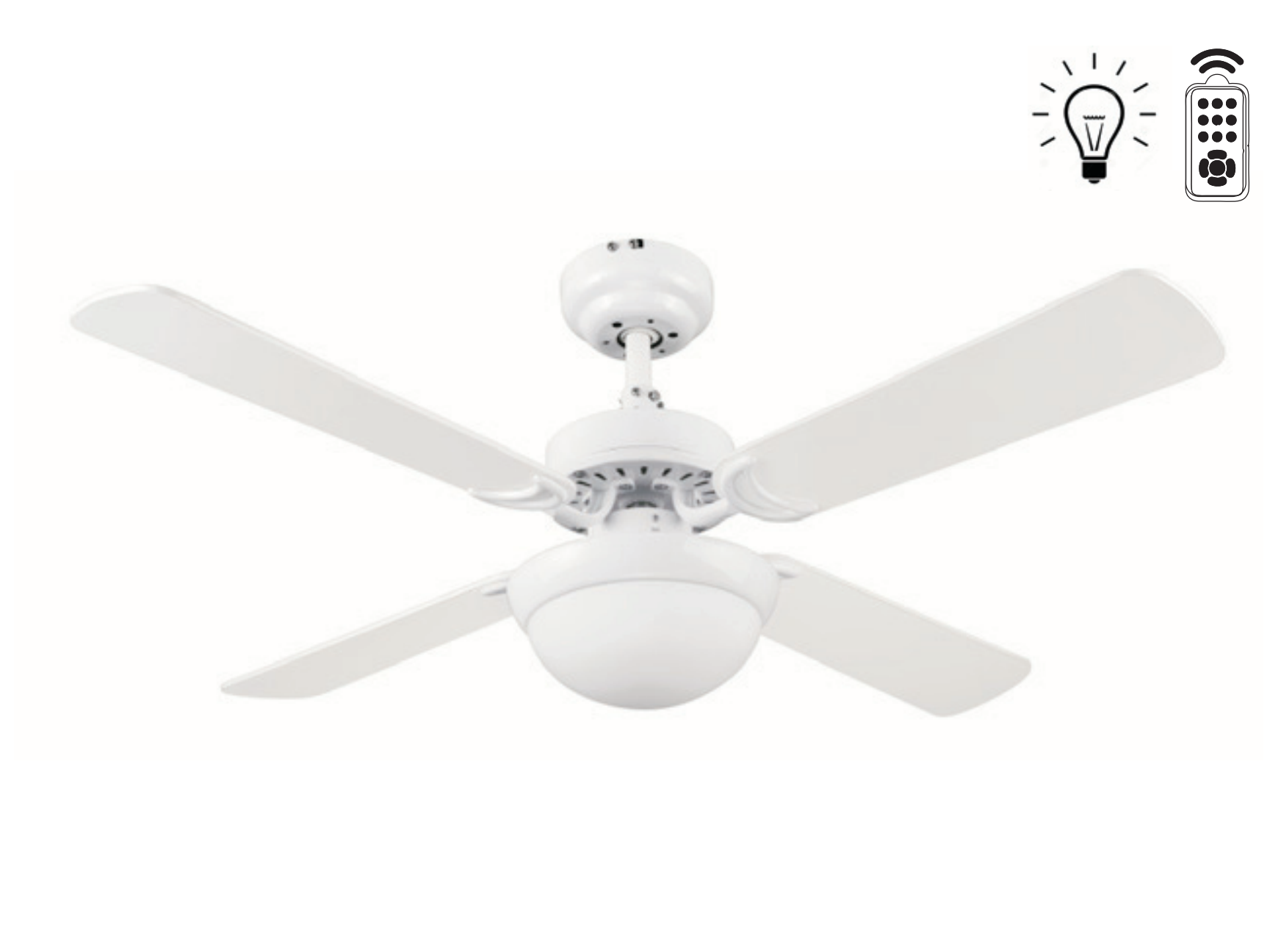 Kaşkar Taflan L42015 50W Işıklı Metal Gövde Mdf 4 Kanatlı Tavan Tipi Vantilatörü