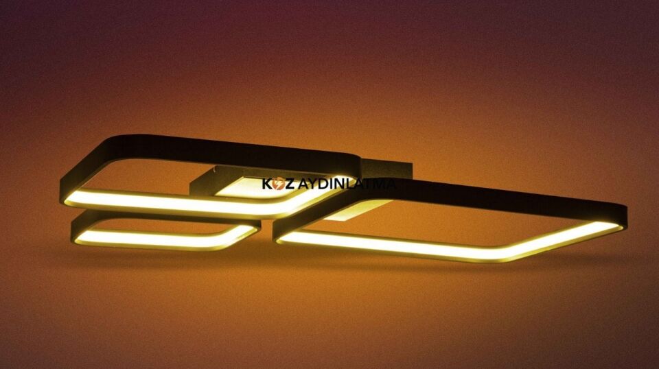 Ada Modern Led Avize Sarkıt Linear Aydınlatma Sarkıt Lineer Avize 40-50-60 - 2700K (Sarı Işık) - Askısız - Antrasit