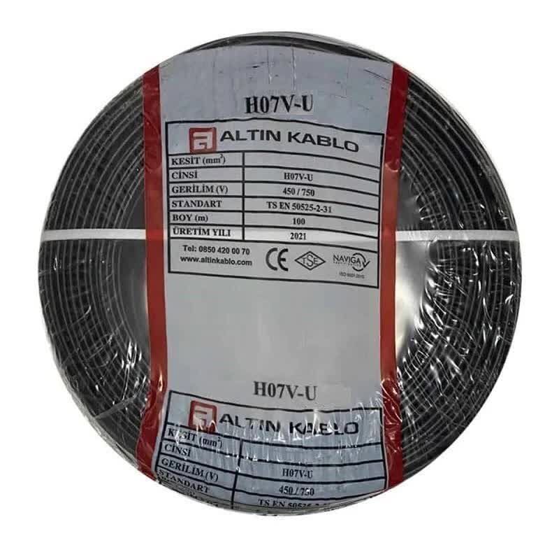 Altın Kablo 35 mm Nya Tek Damarlı Bakır Elektrik Kablosu Siyah 100 Metre