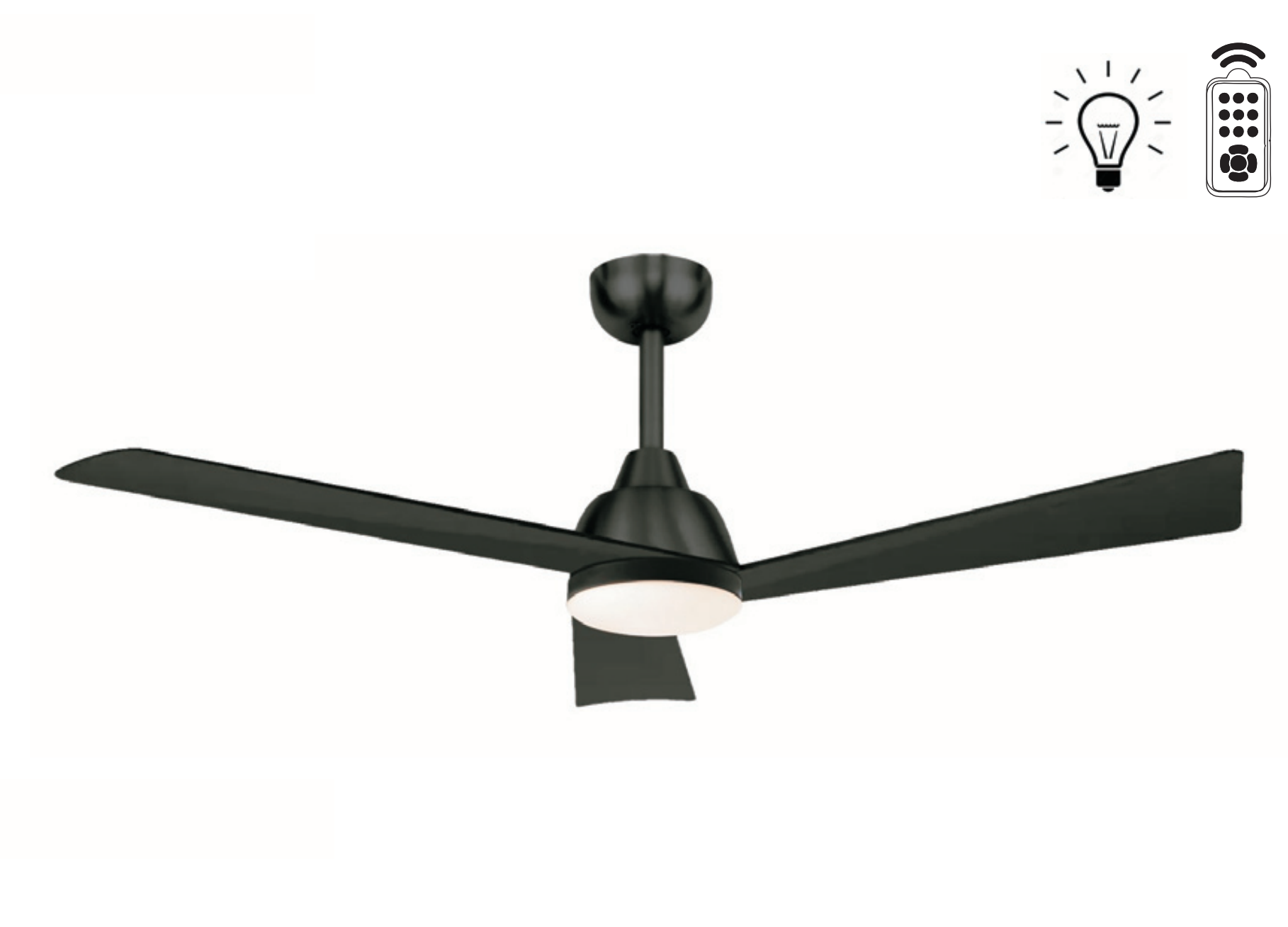 Kaşkar Taflan D52103 35W Işıklı Mat Siyah Gövde Abs 3 Kanatlı Uzaktan Kumandalı Tavan Tipi Vantilatörü