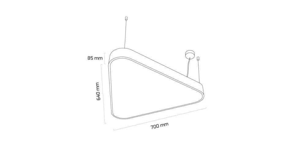 Goya 73 Watt Samsung Ledli Dekoratif Sarkıt Üçgen Davul Linear Aydınlatma 60CM GY 8117-60 4000K (Natural Işık) - Beyaz