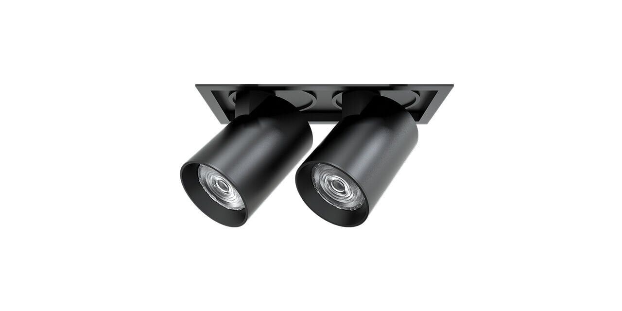Goya 2x30 Watt Samsung Ledli Yuvarlak Cob Led Spot Mağaza Armatürü GY 3152-30 5000K (Kırık Beyaz) - Siyah - Dimsiz