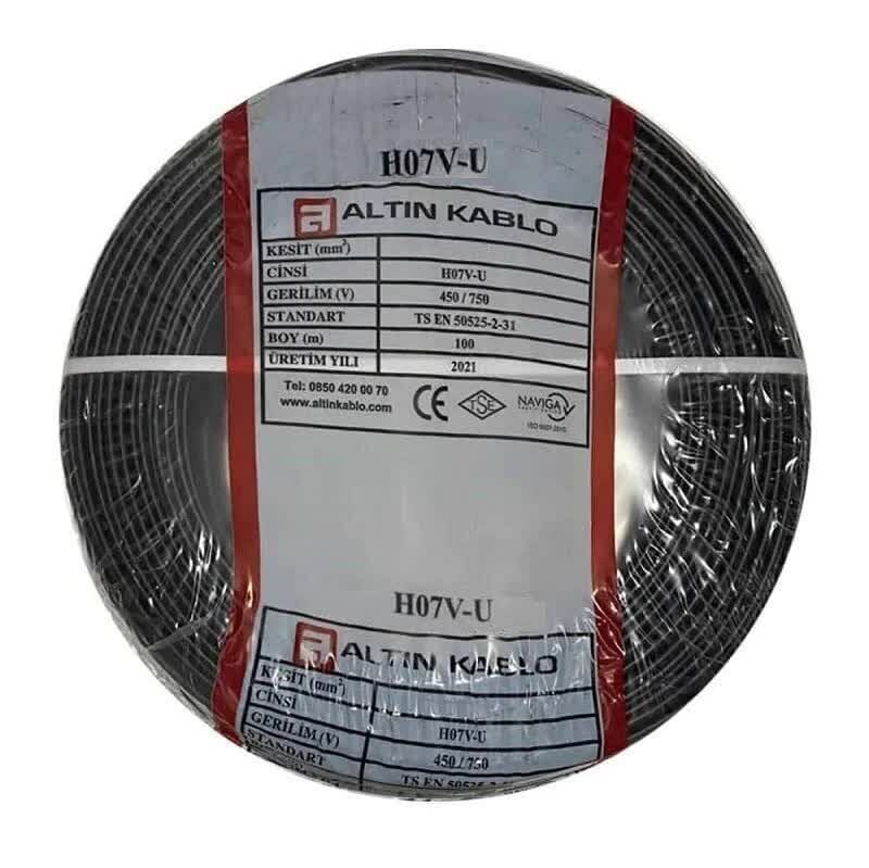 Altın Kablo 16 mm Nya Tek Damarlı Bakır Elektrik Kablosu Siyah 100 Metre