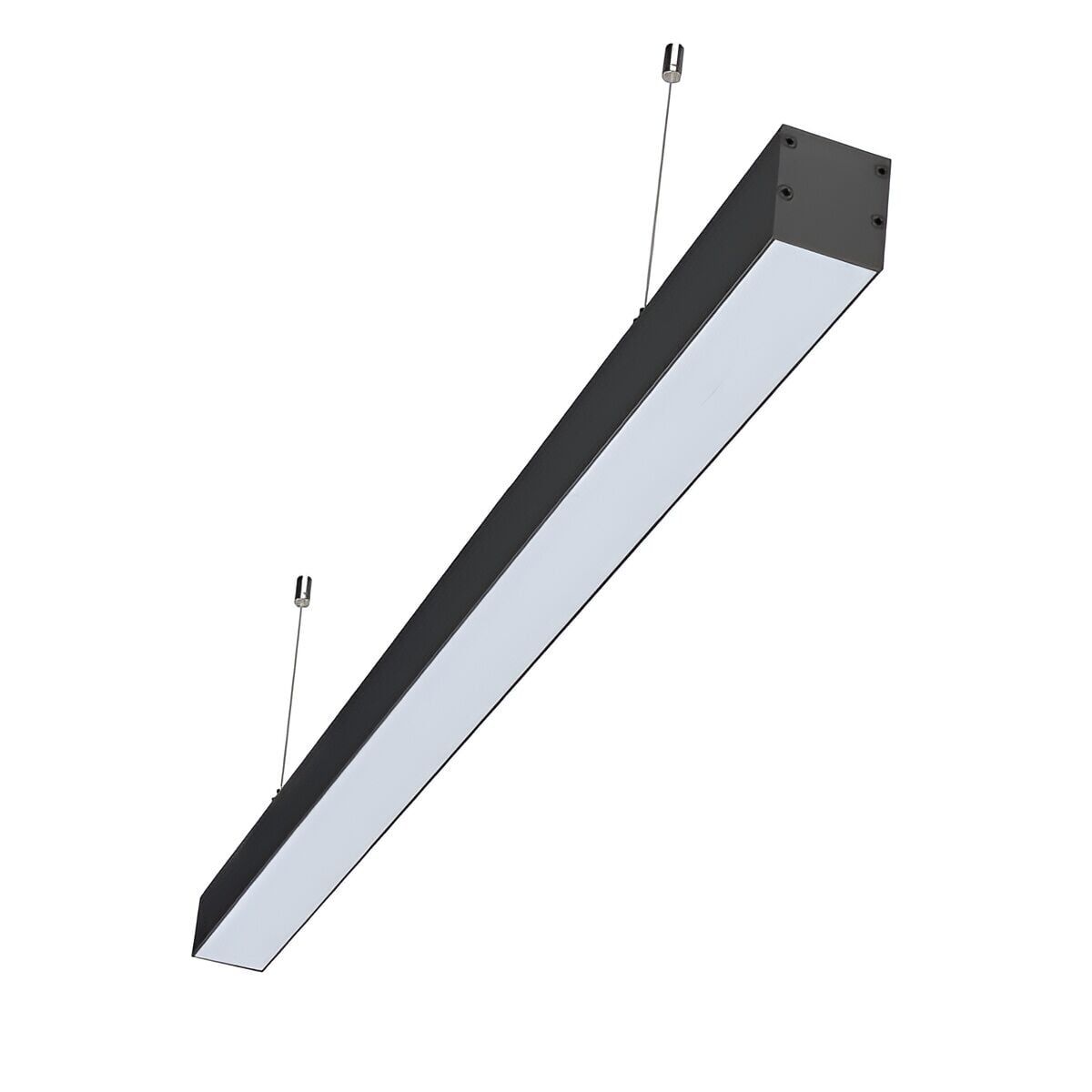 Linear Aydınlatma 150Cm Samsung Led Sıva Üstü Led Lineer Armatür 6x3 Cm Kasa 2700K (Sarı Işık) - Askısız - Siyah