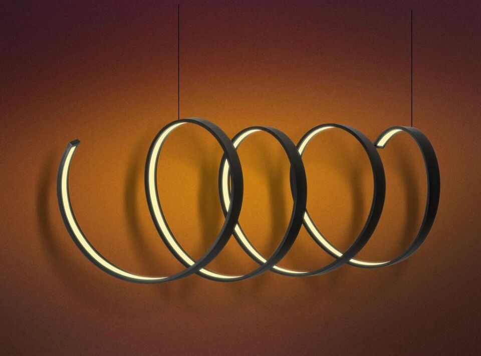 Sarmal Modern Led Avize Sarkıt Linear Aydınlatma Sarkıt Lineer Avize